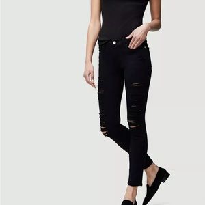 Frame Le Skinny de Jeanne rip black skinny jeans sz 26